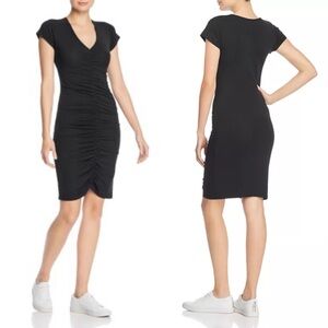 ATM Anthony Thomas Melillo Ruched T-Shirt Dress Black S